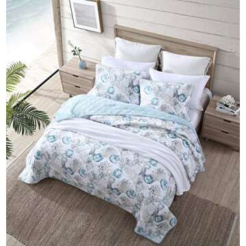 Tommy Bahama - King Quilt Set, Reversible Cotton Bedding with Matching Shams, All Season Home Decor ...