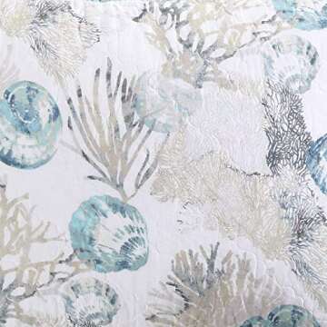 Tommy Bahama - King Quilt Set, Reversible Cotton Bedding with Matching Shams, All Season Home Decor (Freeport Blue, King)