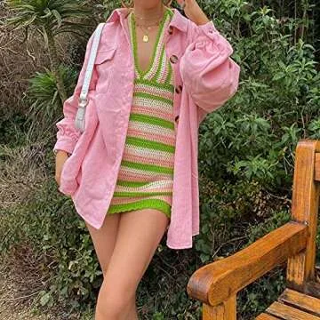 LXXIASHI V-Neck Crochet Dress for Trendy Summer Style