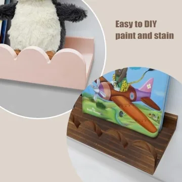 Cute Scalloped Floating Book Shelves for Kids - Set of 4
