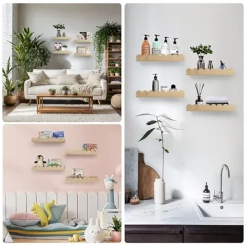 Cute Scalloped Floating Book Shelves for Kids - Set of 4