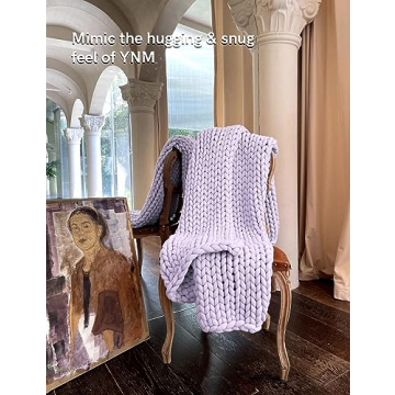 YnM Chunky Throw Blanket - Soft, Hand Knitted Comfort