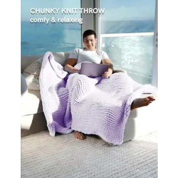 YnM Chunky Throw Blanket - Soft, Hand Knitted Comfort