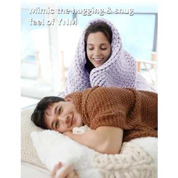 YnM Chunky Throw Blanket - Soft, Hand Knitted Comfort