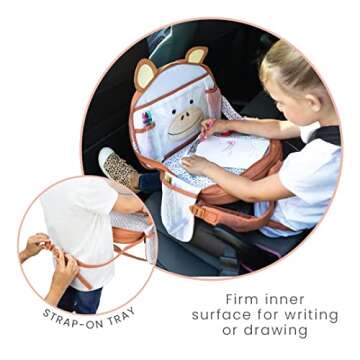 Lulyboo Toddler Car Seat Tray and Backpack - Tray Table Cover - Airplane Travel Tray with Firm Writi...