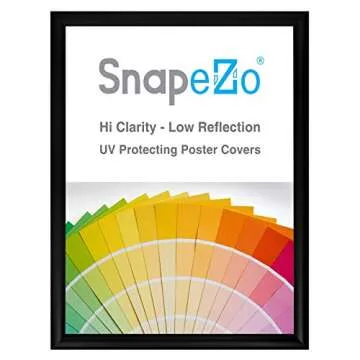 SnapeZo Poster Frame 17x22 Inches, Black 1.2 Inch Aluminum Profile, Front-Loading Snap Frame, Wall M...