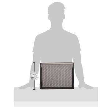 U Brands Mesh Steel Desktop Hanging File Holder, Letter Size, 12.4" x 9.53" x 5.5", Black - 457U00-06