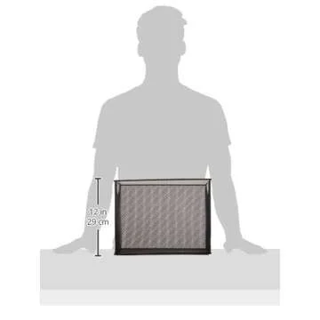 U Brands Mesh Steel Desktop Hanging File Holder, Letter Size, 12.4" x 9.53" x 5.5", Black - 457U00-06