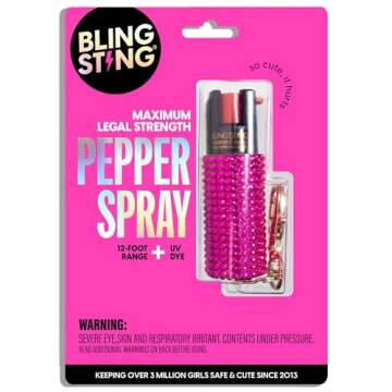 BlingSting Pepper Spray Keychain for Women Pink