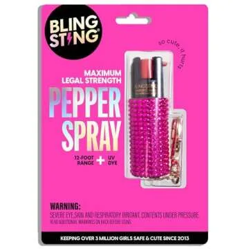 BlingSting Pepper Spray Keychain for Women Pink