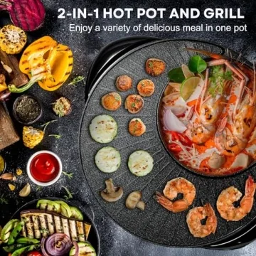 OVENTE 2-in-1 Electric Hot Pot and Grill Combo