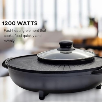 OVENTE 2-in-1 Electric Hot Pot and Grill Combo