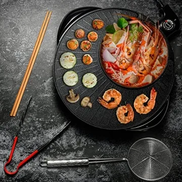 OVENTE 2-in-1 Electric Hot Pot and Grill Combo