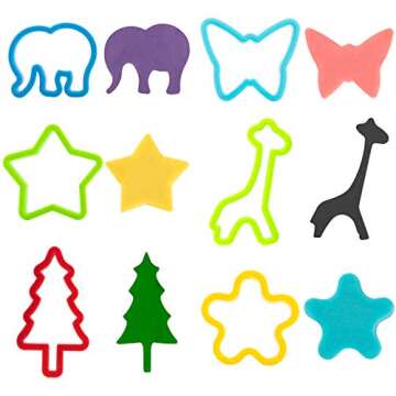 Vaike kauss Dough Tools for Kids, 46Pcs Dough Tools Kit Include Assorted Colors Dough Accessory Molds Rollers Cutters Scissors and Storage Bag for Playing