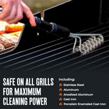 GrillGrate Stainless Steel Grate Valley Bristle-Free Double Helix Grill Cleaning Brush for ModiFIRE Sear Grates