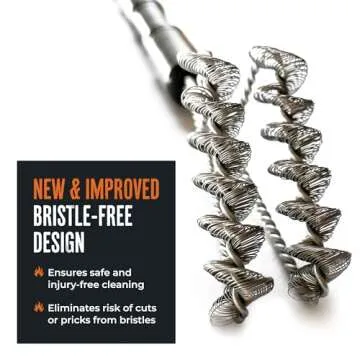 GrillGrate Stainless Steel Grate Valley Bristle-Free Double Helix Grill Cleaning Brush for ModiFIRE Sear Grates
