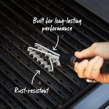 GrillGrate Stainless Steel Grate Valley Bristle-Free Double Helix Grill Cleaning Brush for ModiFIRE Sear Grates