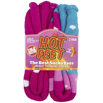 HOT FEET Kids Thermal Socks – 2 Pack Warm Winter Socks for Boys and Girls, Cozy & Insulated, Thick...
