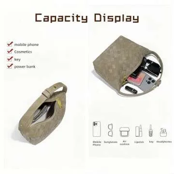 Luxurious Suede Hobo Bag - Women's Woven Leather Shoulder Bag with Spacious Interior (grey)