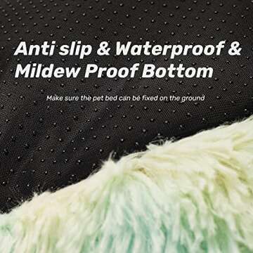 Raimaiso Anti Anxiety Round Fluffy Plush Faux Fur Warm Washable Dog Bed & Cat Bed, Original Bed for Small Medium Large Pets,Used to Relieve Joints and Improve Sleep（20"/24"/27''） (20", Rainbow)