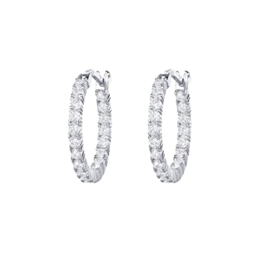 PAVOI Gold Plated Cubic Zirconia Hoop Earrings - Elegant Everyday Style