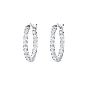 PAVOI Gold Plated Cubic Zirconia Hoop Earrings - Elegant Everyday Style