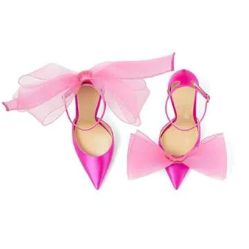 Elegant Women Stiletto Heels with Grosgrain Bows