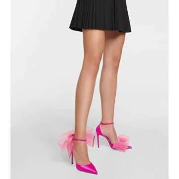 Elegant Women Stiletto Heels with Grosgrain Bows