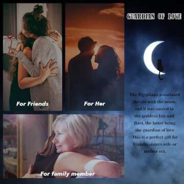 WRISTCHIE Moon Cat Pendant Necklace - Stylish Celestial Jewelry