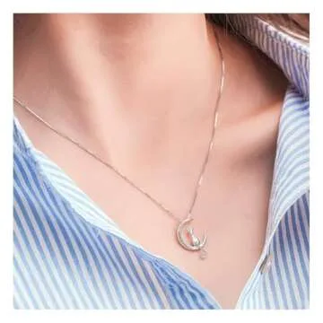 WRISTCHIE Moon Cat Pendant Necklace for Cat Lovers