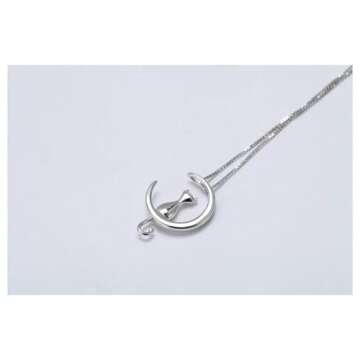 WRISTCHIE Moon Cat Pendant Necklace for Cat Lovers