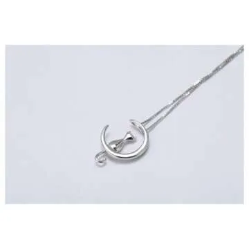 WRISTCHIE Moon Cat Pendant Necklace for Cat Lovers
