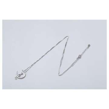 WRISTCHIE Moon Cat Pendant Necklace for Cat Lovers
