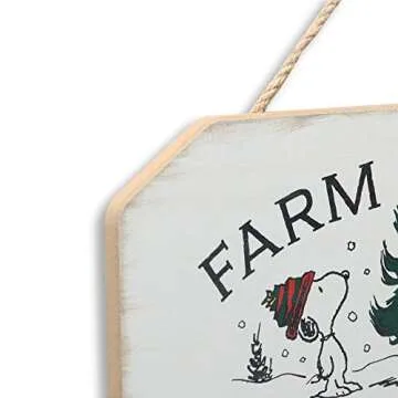 Peanuts Snoopy Farm Fresh Christmas Trees Wood Wall Decor
