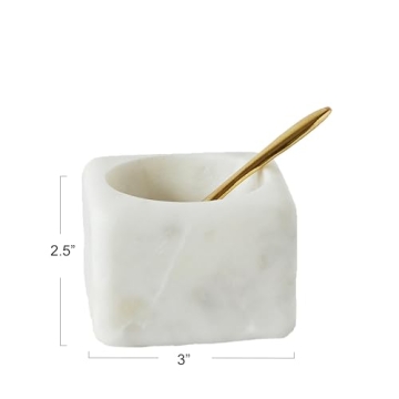 Creative Co-Op Square Marble Bowl Perfect for Entertaining