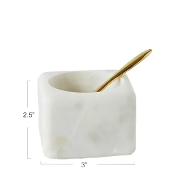 Creative Co-Op Square Marble Bowl Perfect for Entertaining