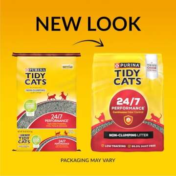 Purina Tidy Cats Non Clumping Cat Litter, 24/7 Performance Multi Cat Litter - 30 lb. Bag