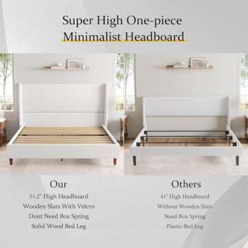 Jocisland Queen Upholstered Bed Frame - Stylish & Sturdy