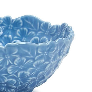 Elegant Two's Company Blue Hydrangea Tidbit Bowls Set