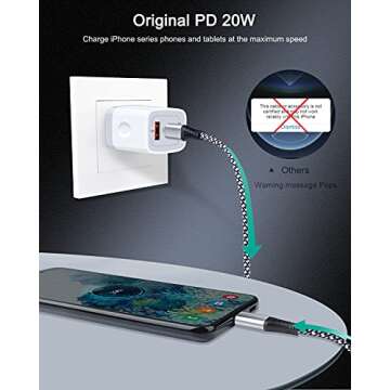 3Pack Dual Port USB-C Wall Plug-in USB Charger, AILKIN 20W Power Delivery + QC3.0 USB A Double Port Fast Charging Block for iPhone 15 14 13 12 Pro Max 14 Pro 12 Mini 16 Pro Max 16 Plus 16 SE X XS Cube