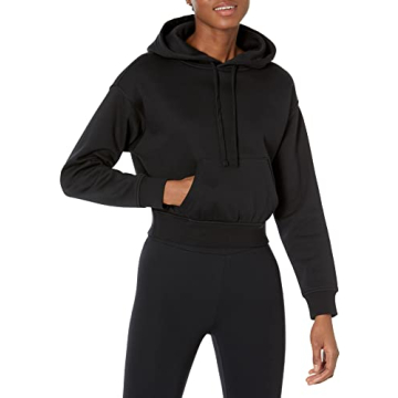 Amazon Essentials Women's Crop Pullover Hoodie Sweatshirt (Available in Plus Size), Black, 6X