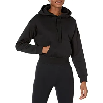 Amazon Essentials Women's Crop Pullover Hoodie Sweatshirt (Available in Plus Size), Black, 6X