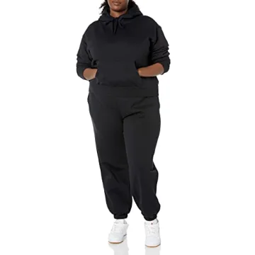 Amazon Essentials Women's Crop Pullover Hoodie Sweatshirt (Available in Plus Size), Black, 6X