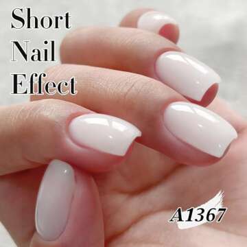 Double Rhythm Translucent Gel Polish Sheer Neutral Natural Light Milky Same Color Same Bottle 15ML Jelly Nail Polish Nail Art DIY at Home (Milky White-A1367)