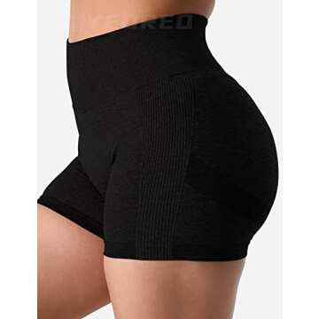 YEOREO Professional Women Workout Shorts 3.6" Scrunch Shorts Seamless High Waisted Contour Gym Yoga Biker Shorts Black Night