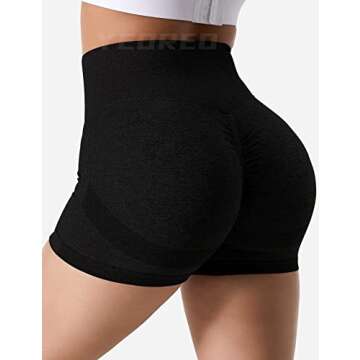 YEOREO Professional Women Workout Shorts 3.6" Scrunch Shorts Seamless High Waisted Contour Gym Yoga Biker Shorts Black Night