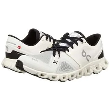 On Women's Cloud X 3 Sneakers, White/Black, 8.5 Medium US