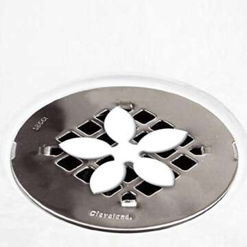 DrainWig Shower, Sink, and Bathtub Disposable Drain Hair Stopper As Seen On Shark Tank, Flower, White, 4 Pack