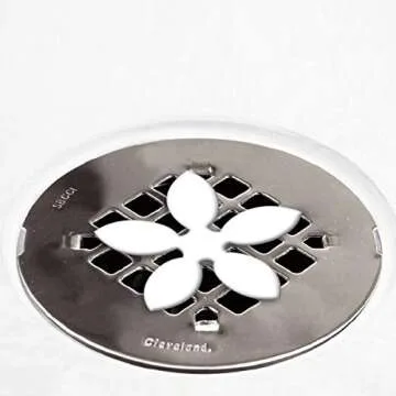 DrainWig Shower, Sink, and Bathtub Disposable Drain Hair Stopper As Seen On Shark Tank, Flower, White, 4 Pack