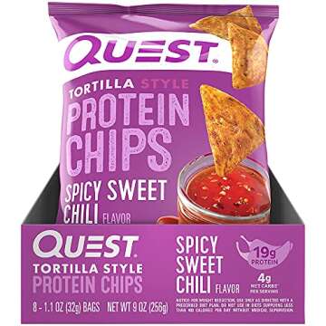 Quest Tortilla Style Protein Chips - Spicy Sweet Chili (8 Bags)